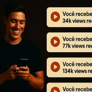 Jovem recebendo visualizações reels